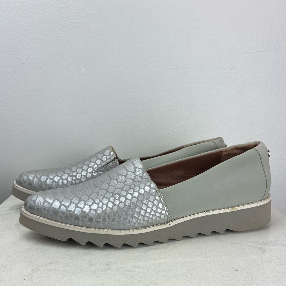DONALD J. PLINER BALI MO Snakeskin Embossed Metallic Front Slip On Loafers